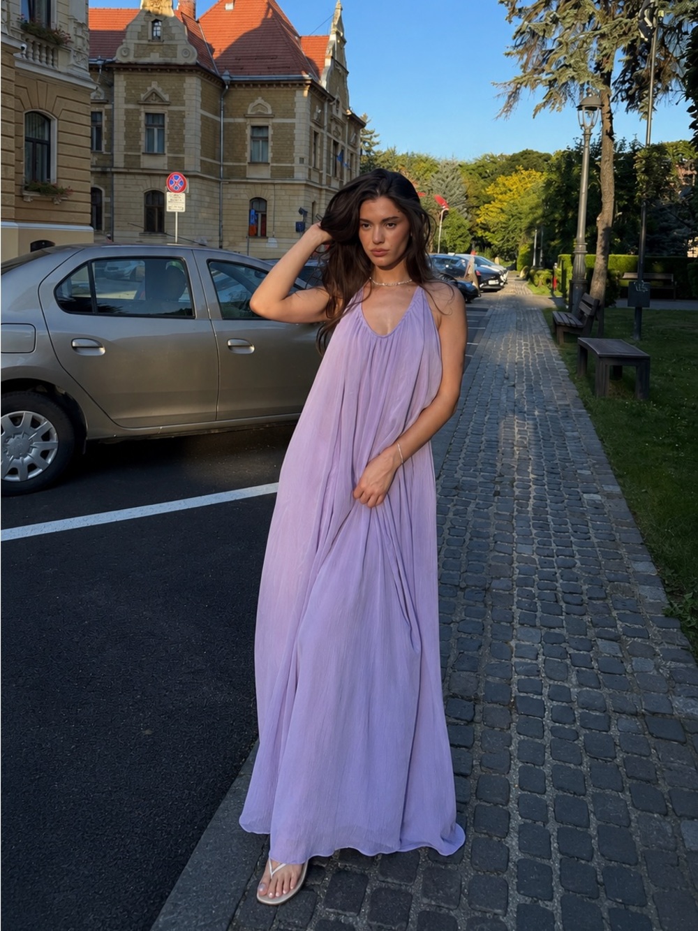 ZARA BNWT LONG STRAPPY DRESS. LILAC 5289/050/612